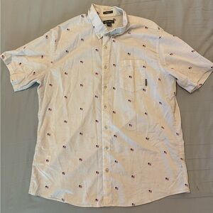 Eddie Bauer classic fit button down American flag sz XLT